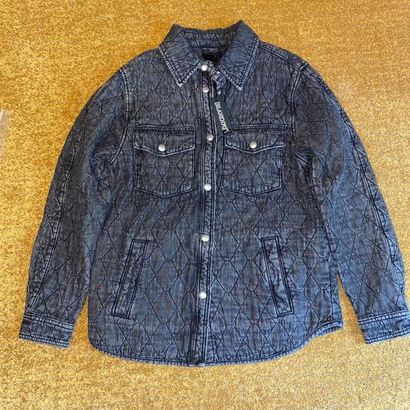 Jackets & Blazers - NWT Blank NYC Jacket Black Acid Wash Quilted Puffer Shacket Size M